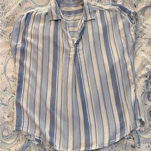 Striped collar women shirt